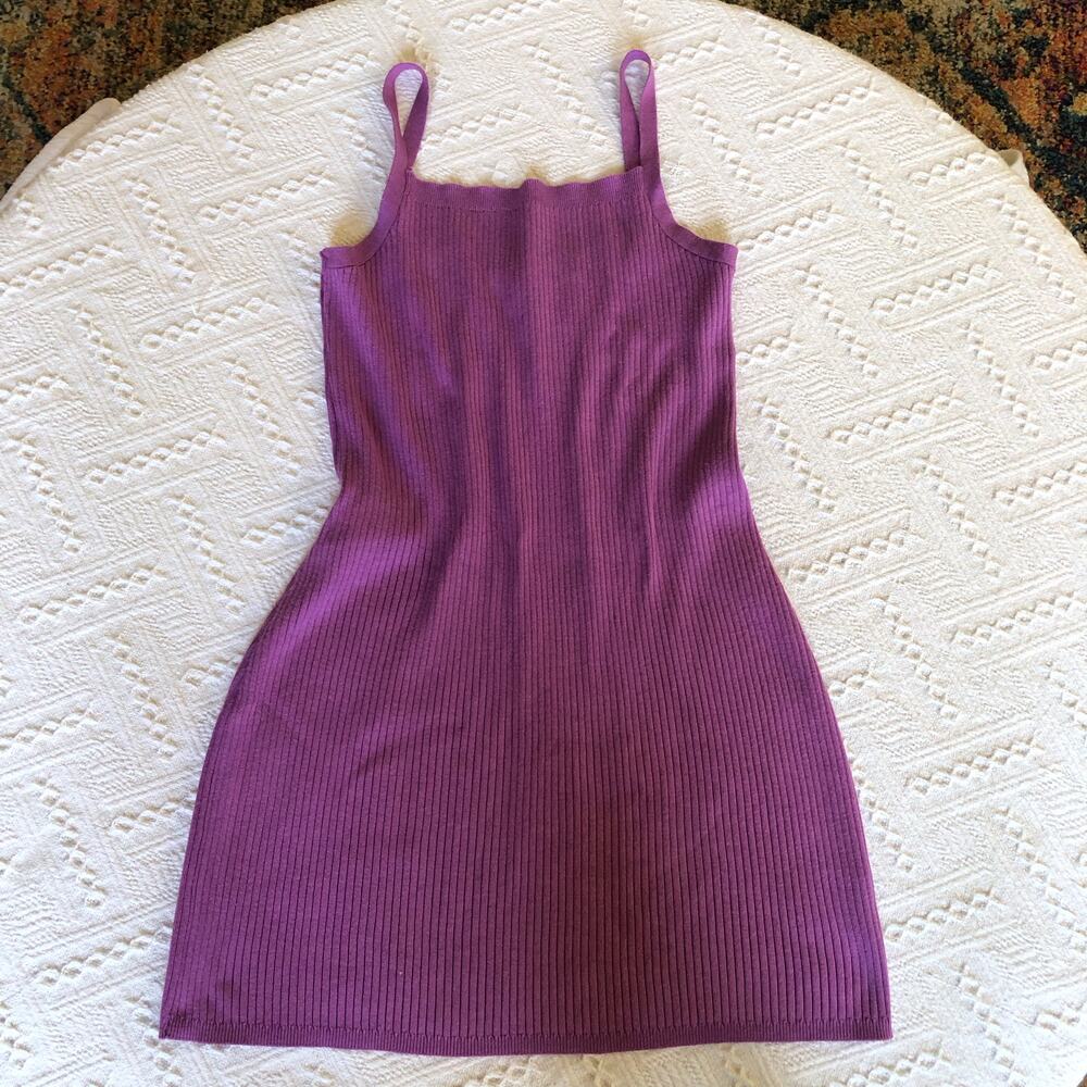 Madden Girl Ribbed Knit Bodycon Mini Dress Purple Medium (Tag‎ XL) Y2K Inspired
